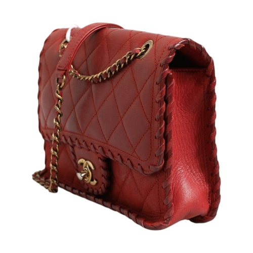 Chanel Mini Flap Bag Lambskin Braided Calfskin Gold Tone Metal
