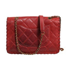 Chanel Mini Flap Bag Lambskin Braided Calfskin Gold Tone Metal