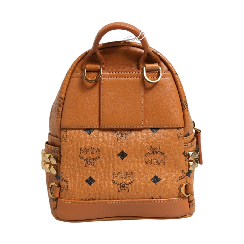 MCM Stark Mini Backpack in Visetos Cognac