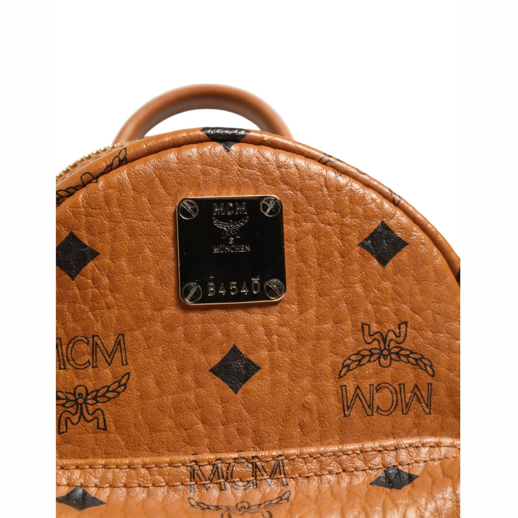 MCM Stark Mini Backpack in Visetos Cognac