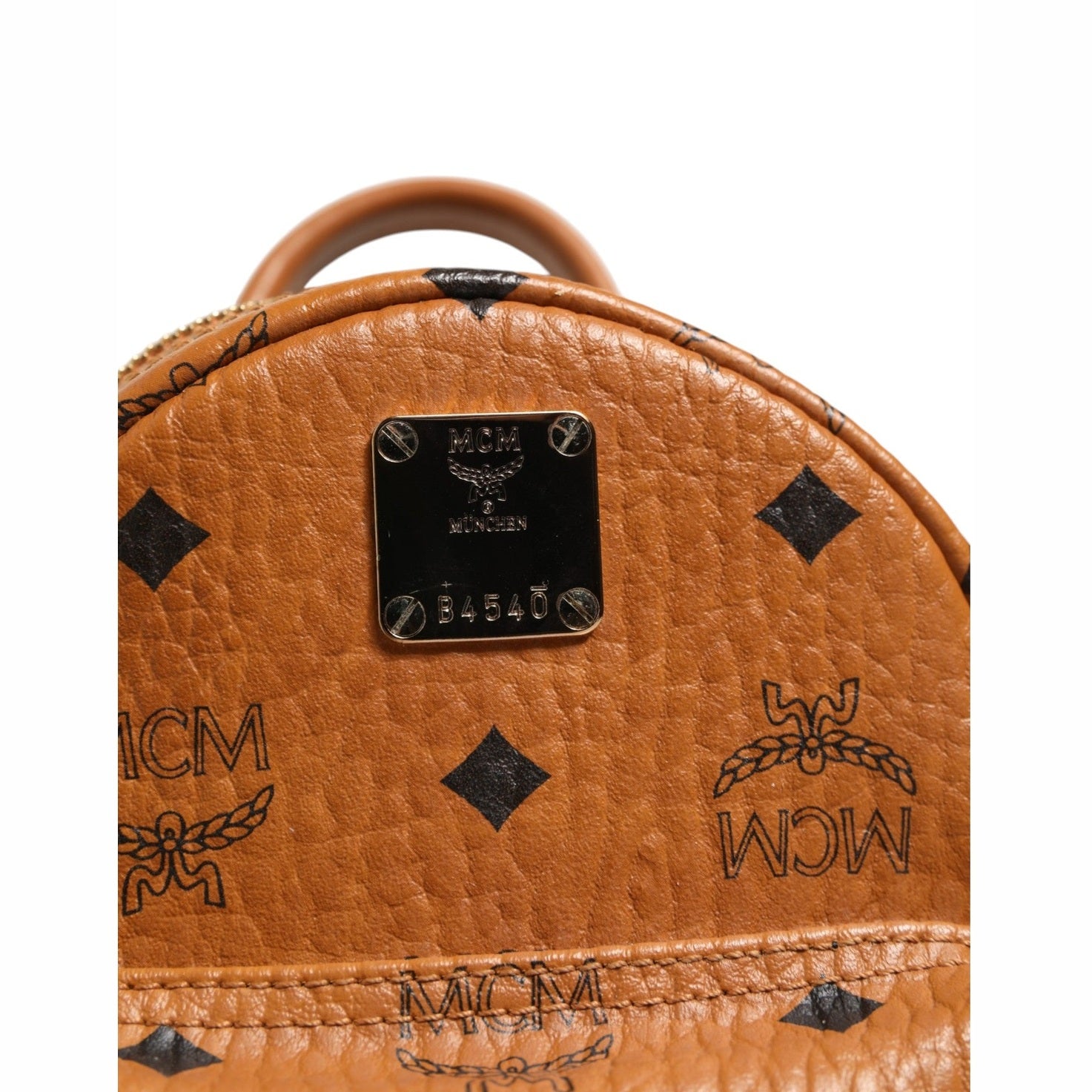 MCM Stark Mini Backpack in Visetos Cognac