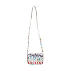 Balenciaga White Graffiti Print Leather Mini City Handbag