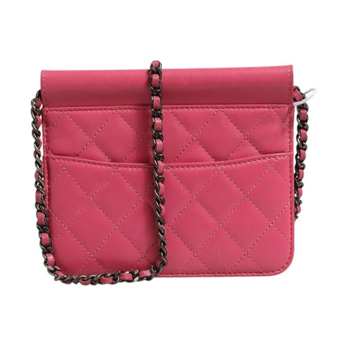 Chanel Pink Quilted Lambskin Leather Classic Square Mini Flap Bag