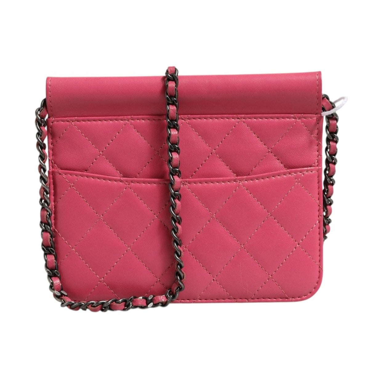 Chanel Pink Quilted Lambskin Leather Classic Square Mini Flap Bag