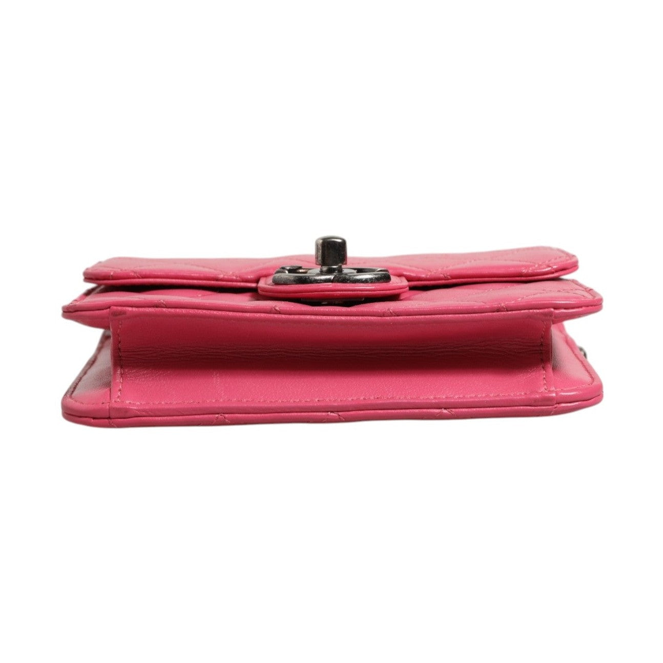 Chanel Pink Quilted Lambskin Leather Classic Square Mini Flap Bag