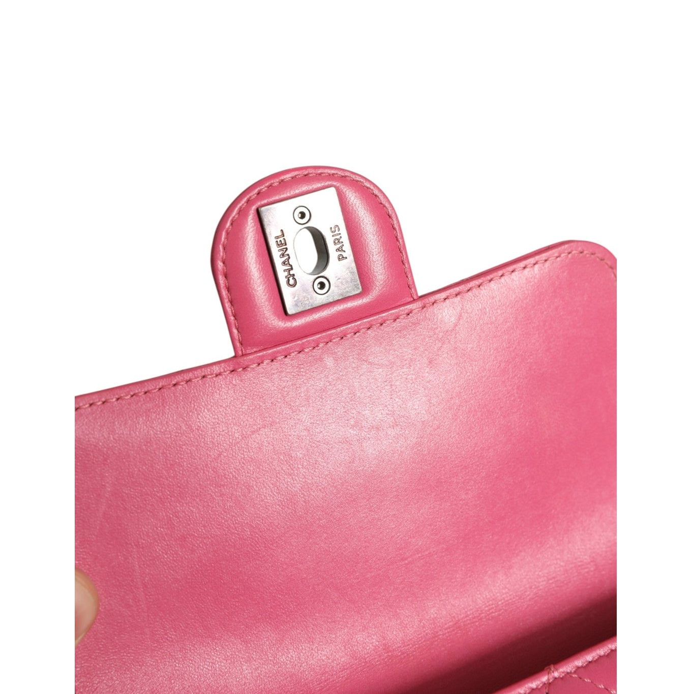Chanel Pink Quilted Lambskin Leather Classic Square Mini Flap Bag