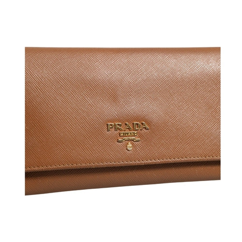 Prada Brown and Gold Wallet Strap