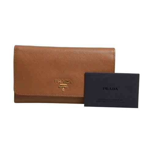 Prada Brown and Gold Wallet Strap