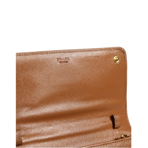 Prada Brown and Gold Wallet Strap
