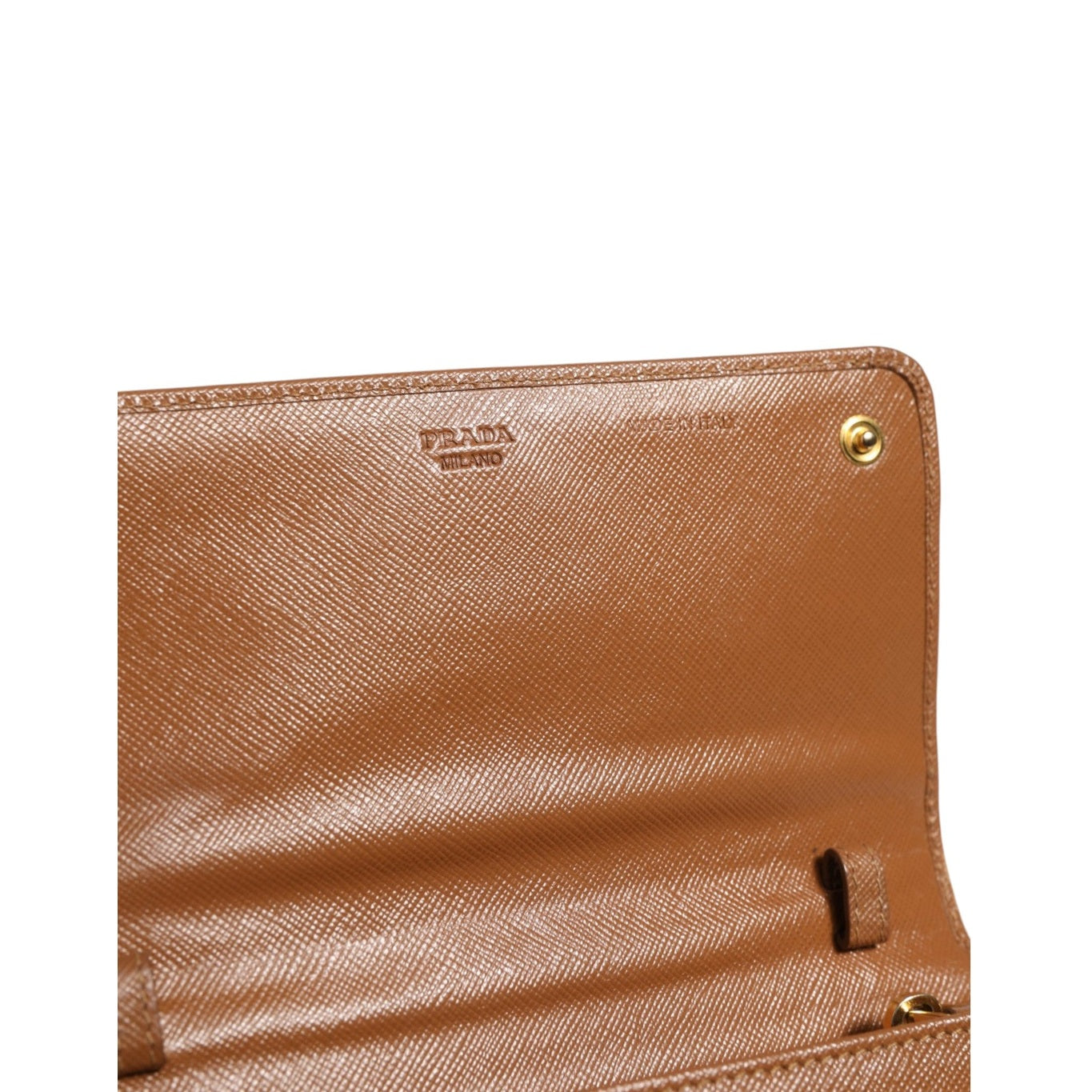 Prada Brown and Gold Wallet Strap