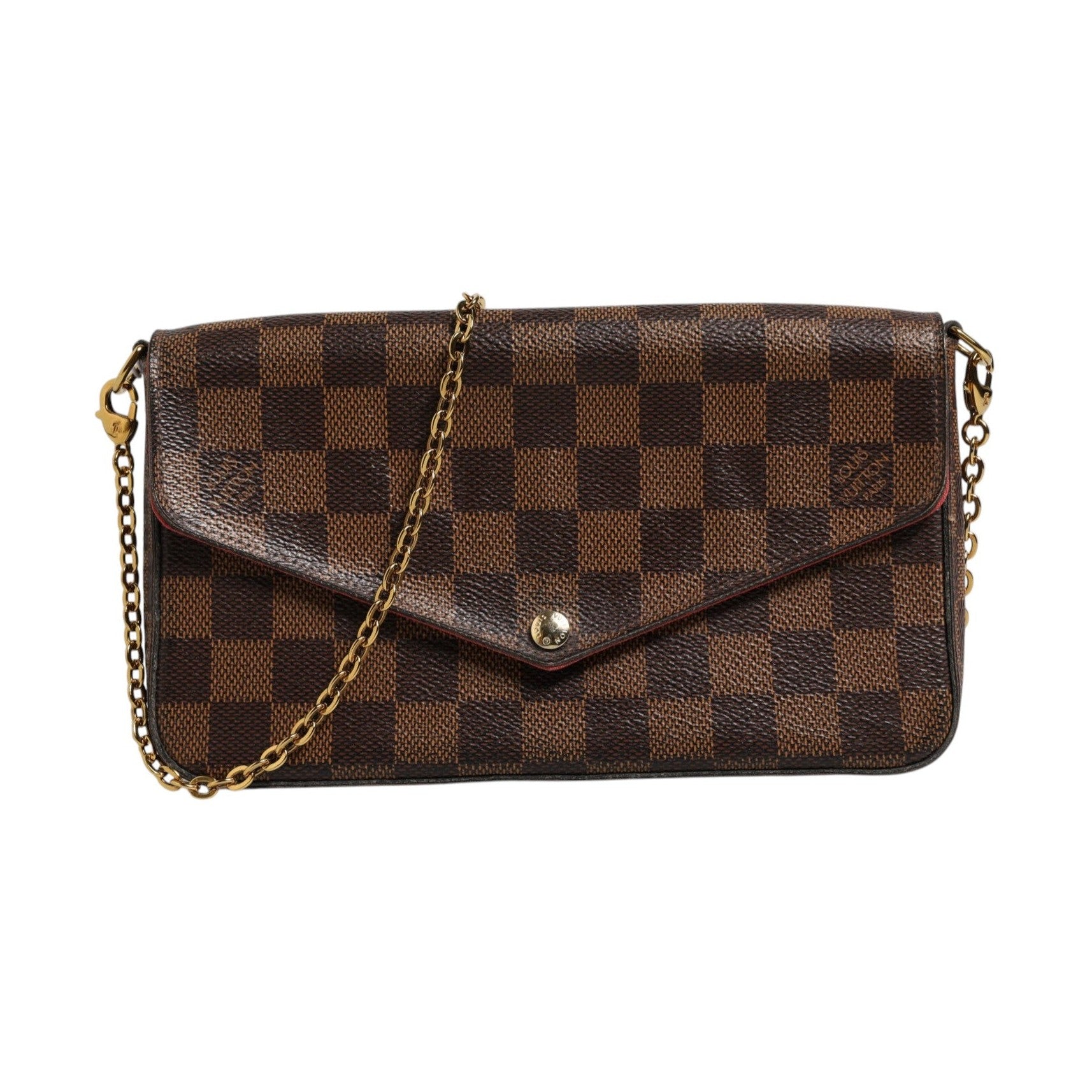 Louis Vuitton Damier Ebene Pochette Felice Chain Wallet