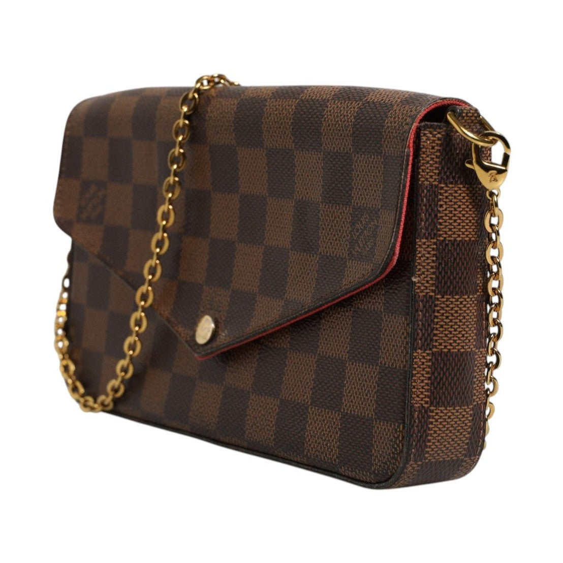 Louis Vuitton Damier Ebene Pochette Felice Chain Wallet