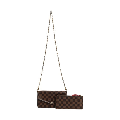 Louis Vuitton Damier Ebene Pochette Felice Chain Wallet
