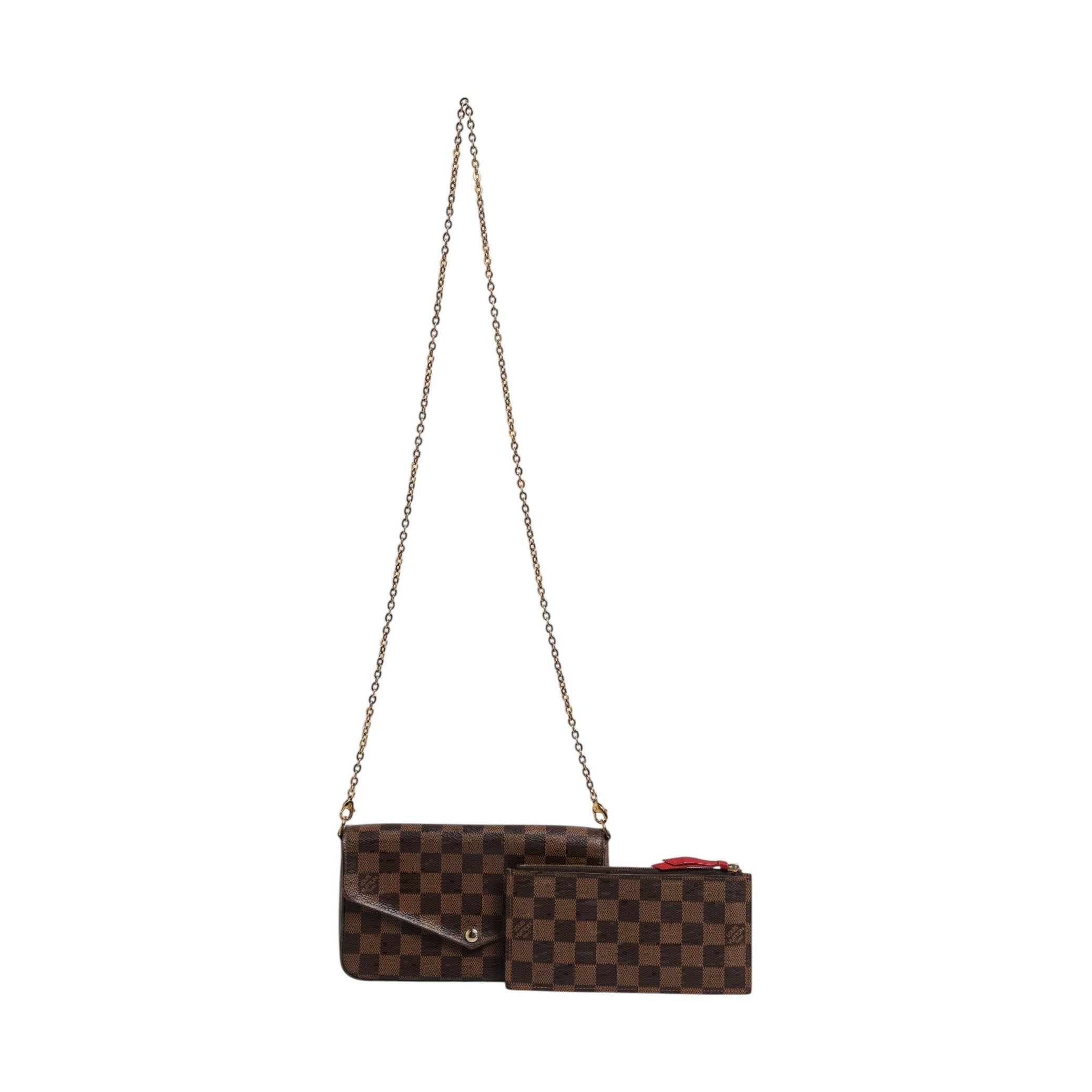 Louis Vuitton Damier Ebene Pochette Felice Chain Wallet