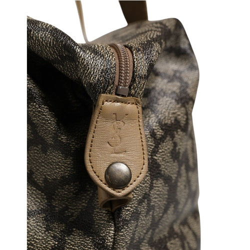 Saint Laurent Green and Brown Pattern Canvas Duffel Bag