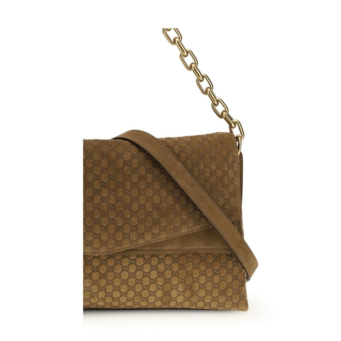 Gucci Brown Suede Leather Handbag