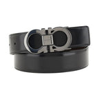 Ferragamo Black Calf Leather Bos Taurus Regular Belt