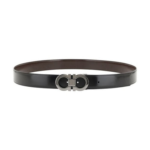 Ferragamo Black Calf Leather Bos Taurus Regular Belt