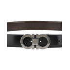 Ferragamo Black Calf Leather Bos Taurus Regular Belt
