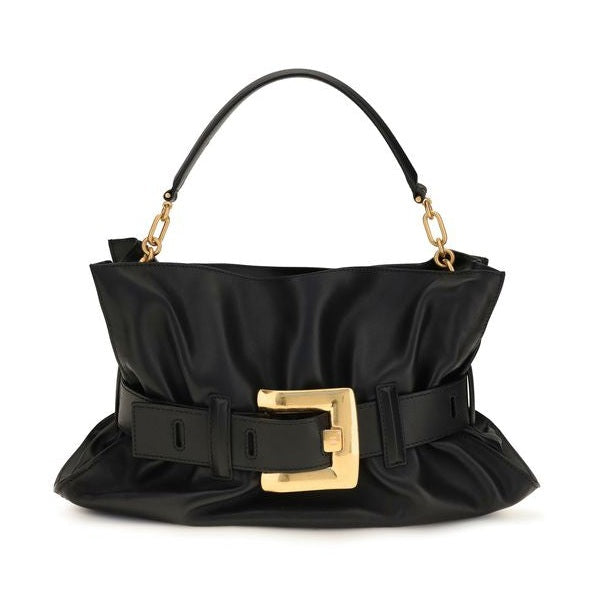 Balmain Black Calf Leather Bos Taurus Shoulder Bag