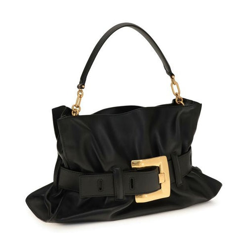 Balmain Black Calf Leather Bos Taurus Shoulder Bag