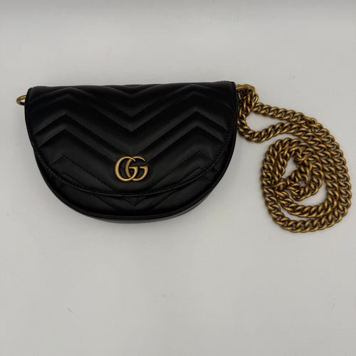 Gucci GUCCI MARMONT Black Shoulder Bag Chain
