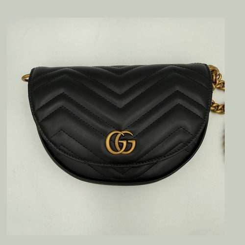 Gucci GUCCI MARMONT Black Shoulder Bag Chain