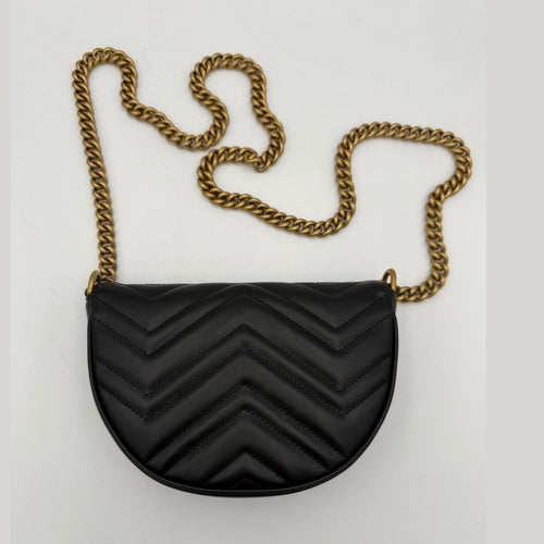 Gucci GUCCI MARMONT Black Shoulder Bag Chain