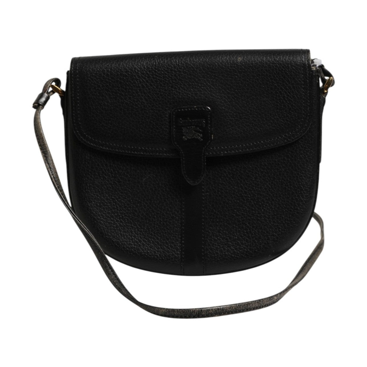 Burberry Black and Gold leather logo crossbody bag