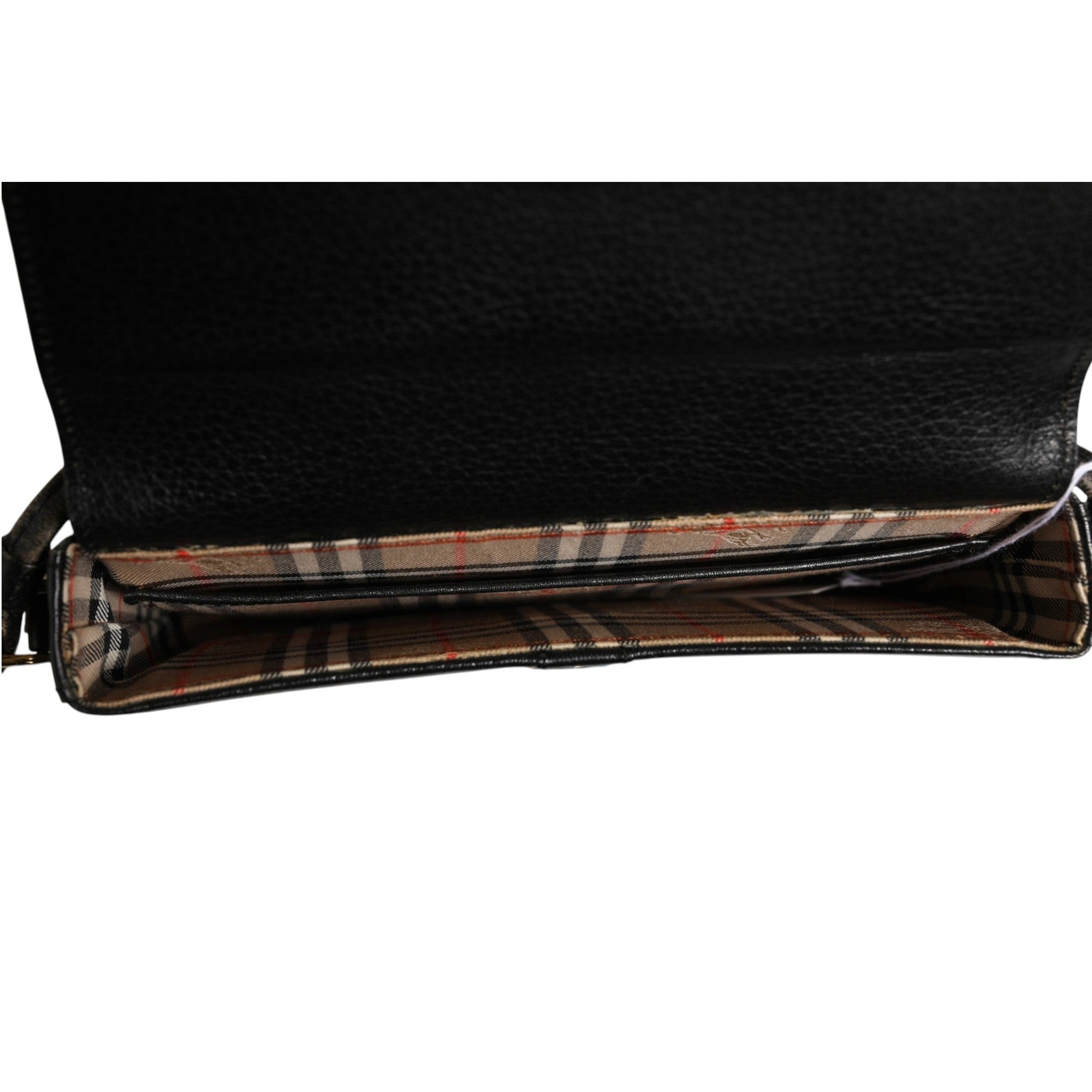 Burberry Black and Gold leather logo crossbody bag