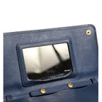 Prada Blue Saffiano Leather Wallet on Chain Clutch Bag