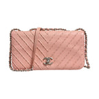 Chanel Small Classic Double Flap Bag Light Pink Chevron