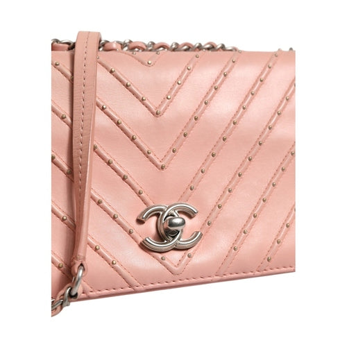 Chanel Small Classic Double Flap Bag Light Pink Chevron