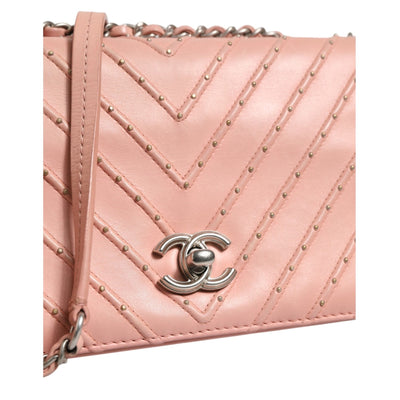 Chanel Small Classic Double Flap Bag Light Pink Chevron