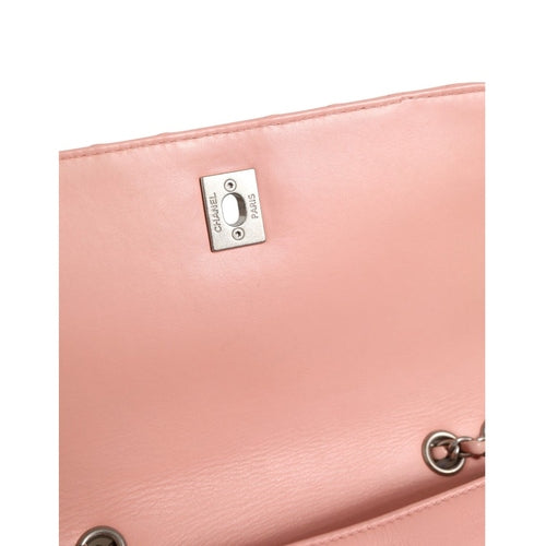 Chanel Small Classic Double Flap Bag Light Pink Chevron