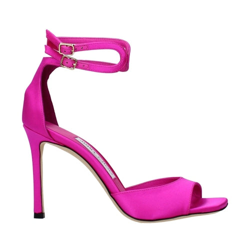 Jimmy Choo Pink Satin Stiletto Heel Sandals