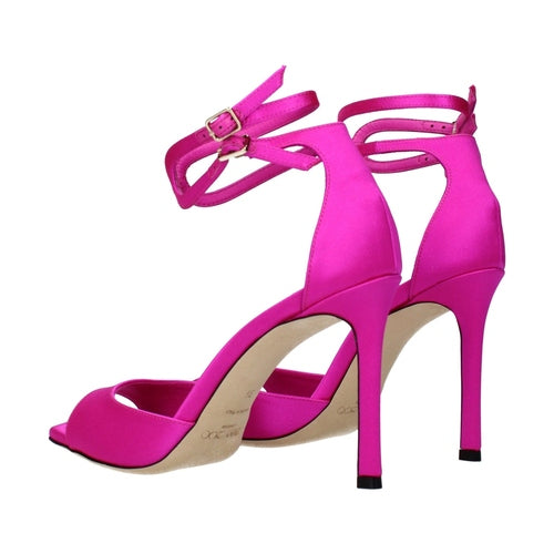 Jimmy Choo Pink Satin Stiletto Heel Sandals