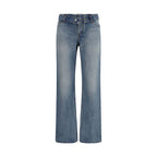 Alexander McQueen Blue Cotton Straight-Leg Jeans
