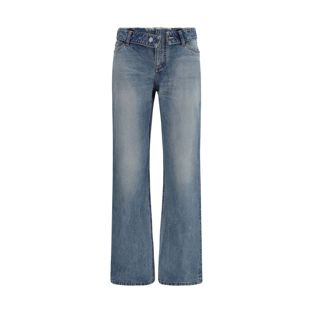 Alexander McQueen Blue Cotton Straight-Leg Jeans