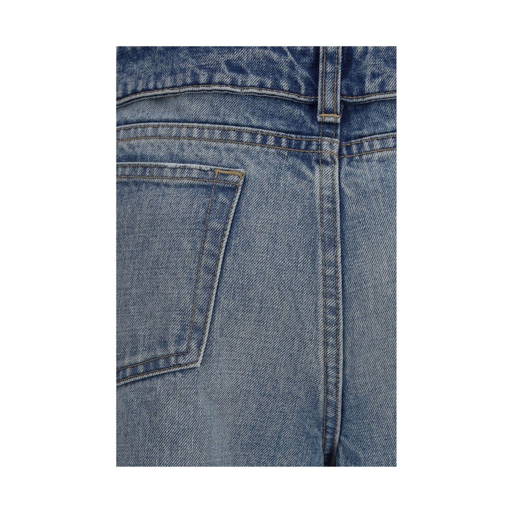 Alexander McQueen Blue Cotton Straight-Leg Jeans