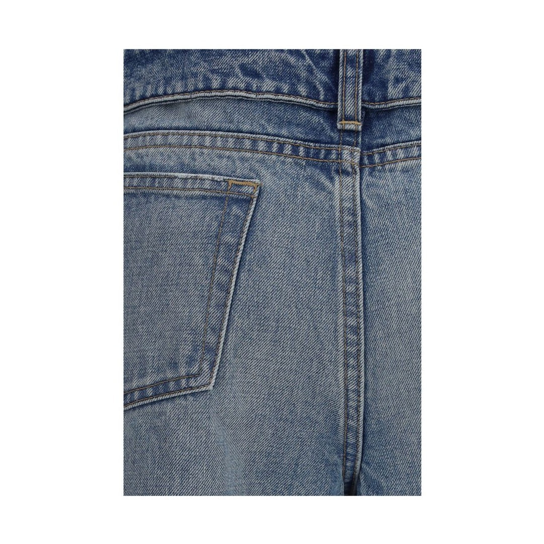 Alexander McQueen Blue Cotton Straight-Leg Jeans