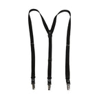 Dolce & Gabbana Black Cotton Leather Elastic Y-back Metal Clips Suspender
