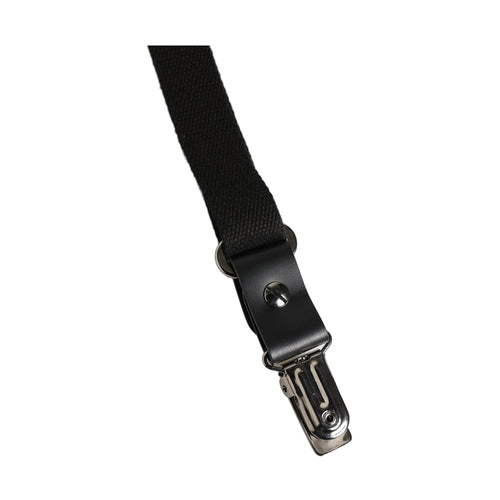 Dolce & Gabbana Black Cotton Leather Elastic Y-back Metal Clips Suspender