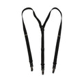 Dolce & Gabbana Black Cotton Leather Elastic Y-back Metal Clips Suspender