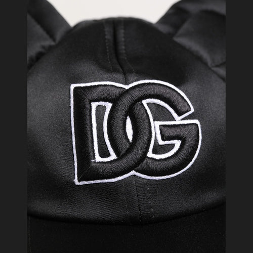 Dolce & Gabbana Men Black Velvet Animal Ears Baseball Cap Hat
