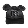 Dolce & Gabbana Men Black Velvet Animal Ears Baseball Cap Hat