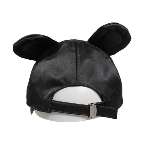 Dolce & Gabbana Men Black Velvet Animal Ears Baseball Cap Hat