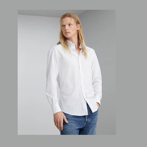Brunello Cucinelli Bicolor Cotton Pattern Shirt