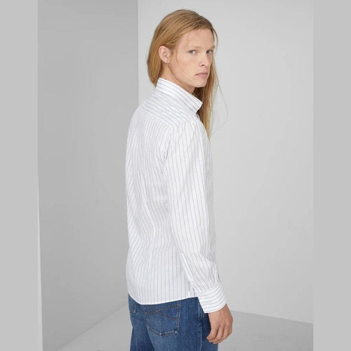 Brunello Cucinelli Bicolor Cotton Pattern Shirt
