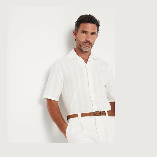 Brunello Cucinelli White Cotton Shortsleeve Shirt